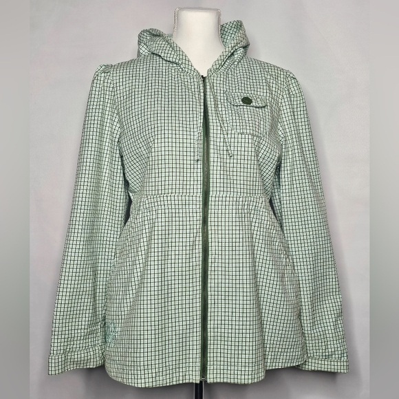 Roxy Green Checkered Jacket with Adjustable waist Size Large - Picture 3 of 8